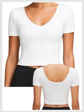 Lululemon Align Cropped Tee White Nulu Size 4